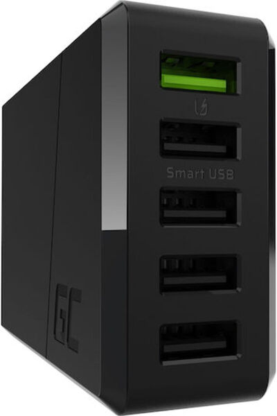Green Βάση Φόρτισης Κινητών με 5 Θύρες USB-A, Γρήγορη Φόρτιση 3.0 52W, σε Μαύ...
