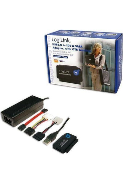 LogiLink AU0006D Προσαρμογέας USB 2.0 σε IDE & SATA με OTB Μαύρο