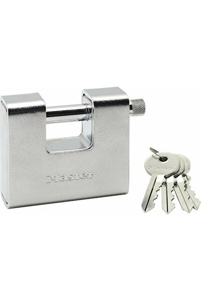 Master Lock 680EURD Ατσάλινο Λουκέτο Μονομπλόκ με Κλειδί 80mm Ασημί 1 τεμάχιο...
