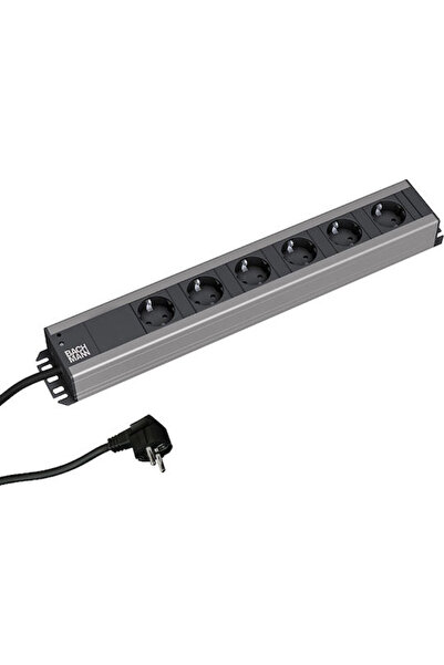 Bachmann Πολύπριζο 6 θέσεων με USB-A και καλώδιο 2μ Ασημί Κωδικός: 300.000
