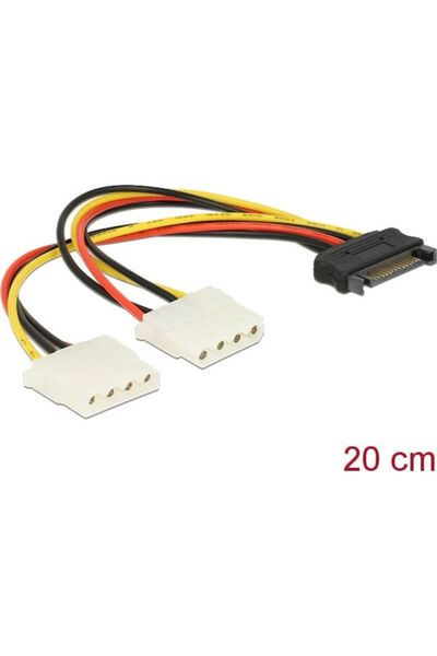 DELOCK Καλώδιο SATA 15 ακίδων σε Molex 4 ακίδων 0,2μ Πολύχρωμο (65159)