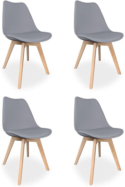 Homey Pack of 4 Scandinavian Padded Chairs for Kitchen, Living Room or Dining...