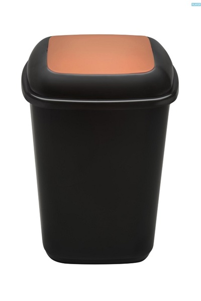 PLAFOR Cos Plastic Reciclare Selectiva, Capacitate 28L, Quatro - Negru Cu Cap...