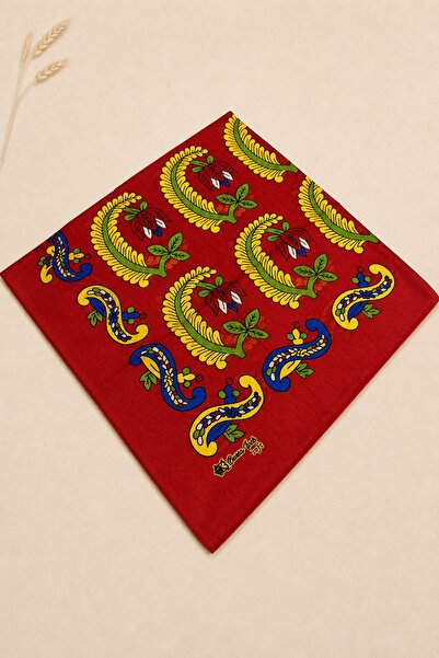KB Bursa İpek غطاء سرير بنمط محلي على شكل ذيل الديك 100×100 سم