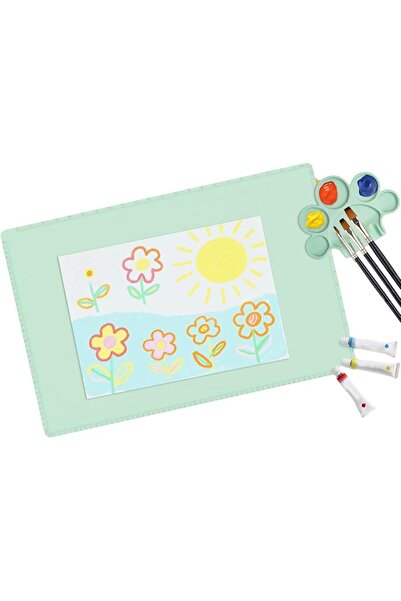 Generic بساط رسم سيليكون للأطفال - لوحة رسم قابلة للطي - بساط حرفي سيليكون قا...