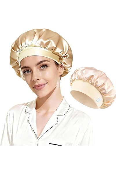 GENERAL Silk Bonnet Double Layer Sleeping Bonnet with Adjustable Elastic Band...