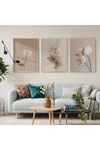 KOLAJTASARIM Set de picturi abstracte imprimate pe sticlă premium, cu trei ra...