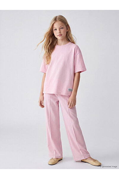 LC Waikiki Trendlucky Short Sleeve Girls' Soft Touch Set with Difference