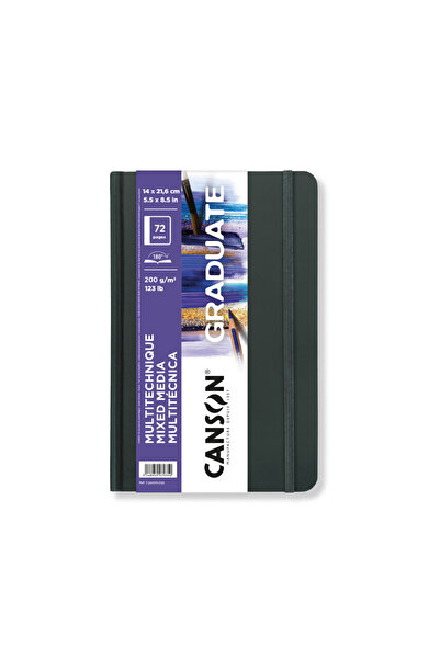 Canson Grd Mix Sert Kapak Çizim Defteri Beyaz 200 Gram Dikey 14X21,6Cm 72 Sayfa