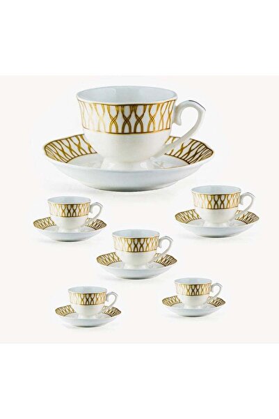 BASURRAH 12-piece pure porcelain cup and saucer set, serving 6 people, white ...