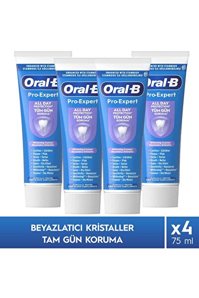 Oral-B Pro-Expert Hassas Beyazlık Beyazlatıcı Kristaller Diş Macunu 75ml x4