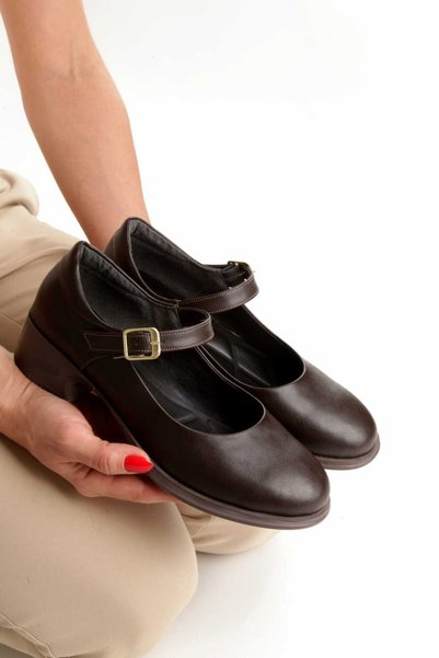 EYLÜLDEN MODA SHOES Ballerina Bitter Brown Skin