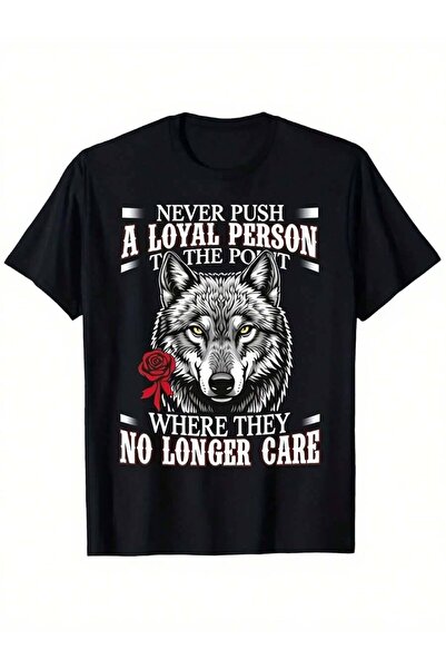 2BIR Graphic-Shirt Featuring An Artistic Of A Wolf Red Roses, Accompanied By ...