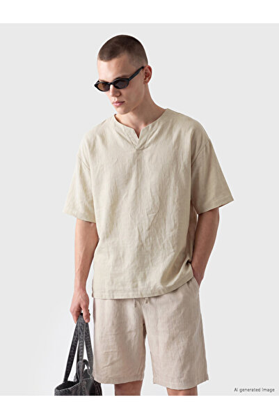 LC Waikiki Quality Pieces from Çelebi Store Relax Fit Linen Blend Men's Shirt