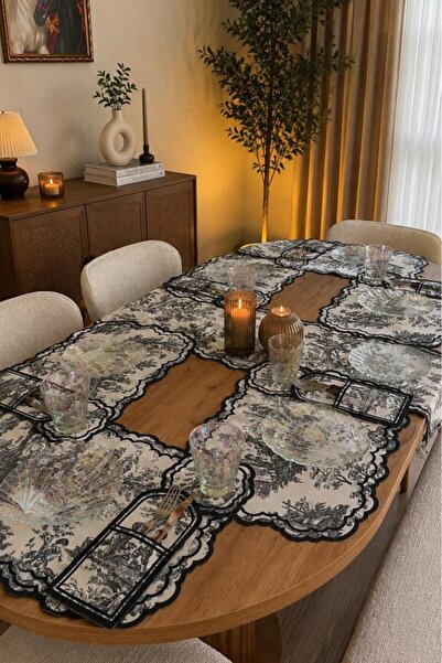 Çeyiz Diyarı Gonna Linen Printed Liquid-Proof American Service Set 19 Pieces ...