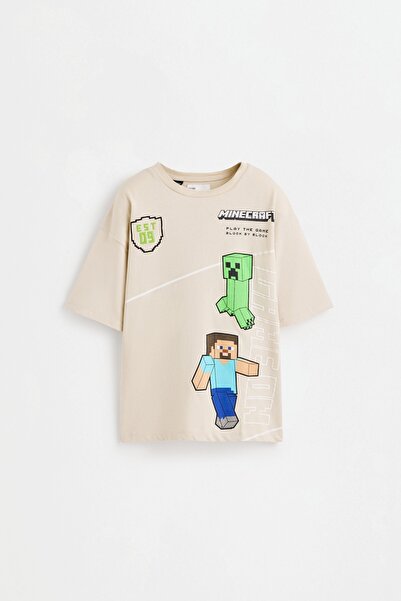 LEFTIES Nakışlı Minecraft t-shirt