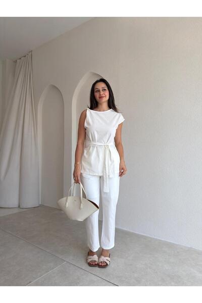 Mooi Butik Dlera Linen Set 3739 - Ecru