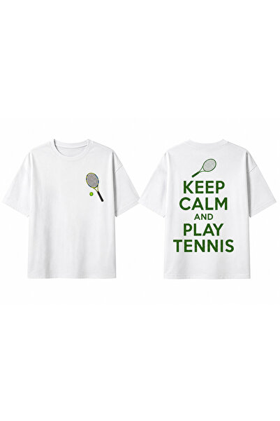 VODEXA Unisex Oversize Tennis Printed T-Shirt 100% Cotton Tennis Themed Comfo...