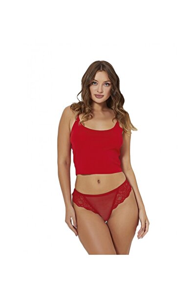 VELVET TOUCH Γυναικείο Κόκκινο Δαντελένιο Στρινγκ VT4350K, Κόκκινο, Μέγεθος XL
