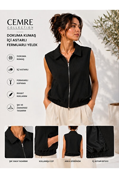 Cemre Collection Dabıl içi astarlı mevsimlik kısa spor yelek