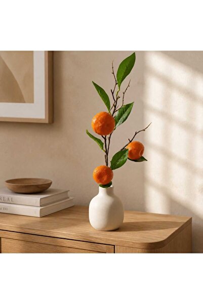 decotoys Artificial branches with leaves and tangerines 55cm 2/set