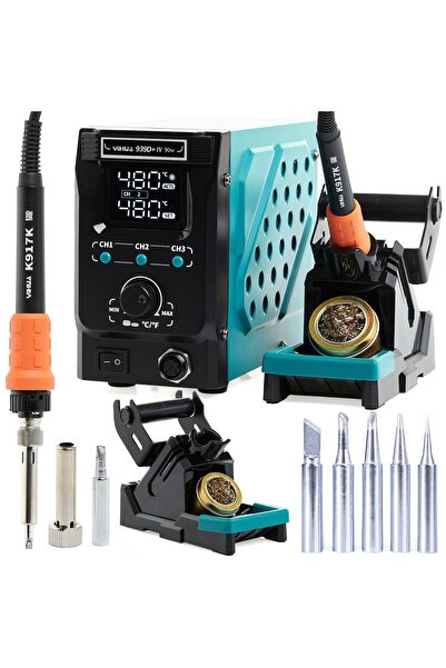 TECHREBAL Stație de lipit Yihua 939D +-IV + 5 vârfuri pentru fier de lipit de...