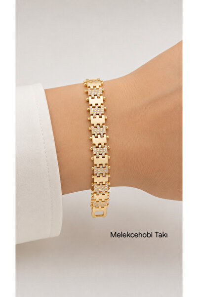 XUPING JEWELRY Melekcehobi Takı Xuping Zirkon Taşlı 14K Altın Renk Tuğla Dese...