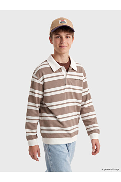 LC Waikiki Timeless Clothing & Timeless Choices Turn-Down Collar Striped Boys...