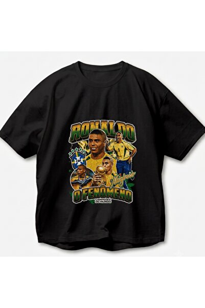 SVART WEAR Μπλουζάκι Ronaldo Nazario με στάμπα Vintage Y2k Retro Unisex Overs...