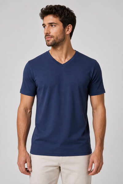 Beyome Unisex V-Neck Oversize T-Shirt Women's Men's Relaxed Fit Short Sleeve ...