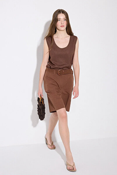 Gusto Linen Bermuda - Brown