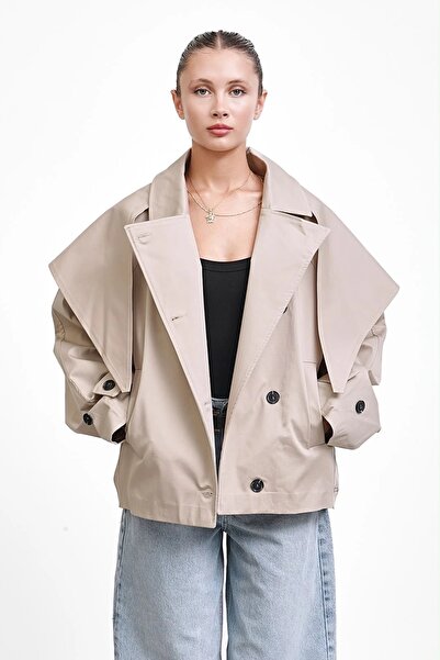 MANMARK Women's Oversize Double Premium Trench Coat Jacket