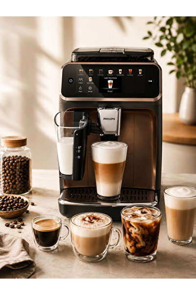 Philips LatteGo Tam Otomatik Espresso Makinesi, 20 Sıcak ve Soğuk İçecek, Sil...
