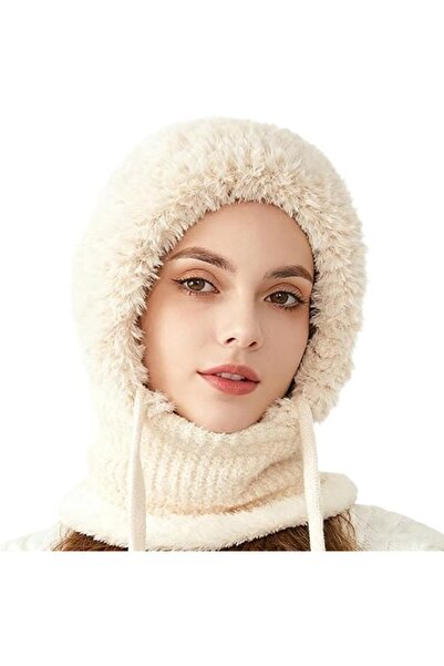 STARSTAR Three-in-one knitted hat for women, warm and neck-protecting, suitab...