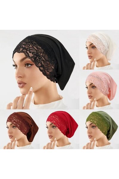STARSTAR Islamic headscarves 6pc cotton lace inner linings.