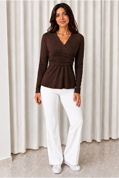 HR New Days Blouse with Double-Breasted Collar and Drawstring Detail at the W...