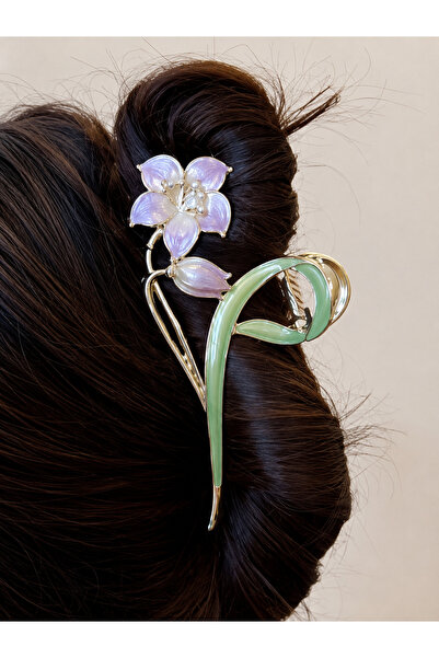 cityvision Pearlized Purple Color Lily Flower Design Metal Clasp Buckle 11 cm...