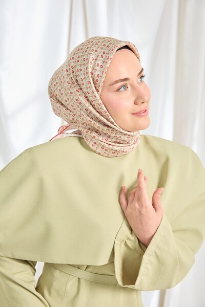 Silk Home Twill Silk Scarf Mini Bouquet Cream