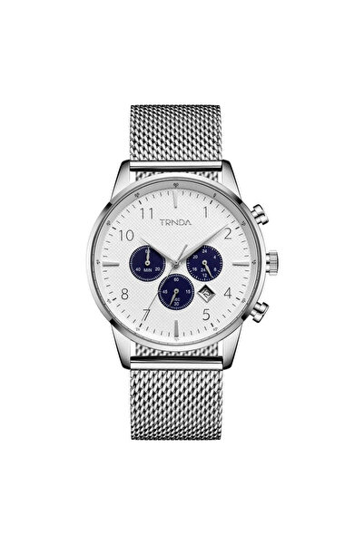 TRNDA Men's Stainless Steel Watch, Silver Dial | Trn-Ss43m