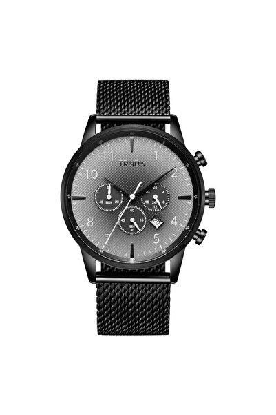 TRNDA Men's Stainless Steel Watch, Black Mesh Band | Trn-43b