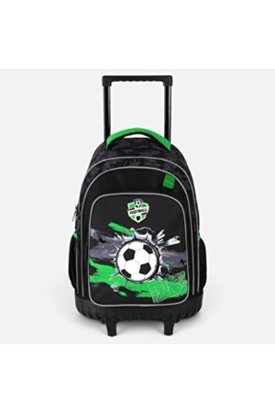 OEM Ghiozdan Troler Negru & Verde Minge de Fotbal pentru Clasele Primare 33x2...