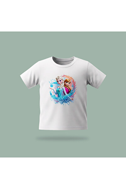 Erays Home Children's Elsa Frozen Crystal Water Magic Patterned Printed T-Shi...