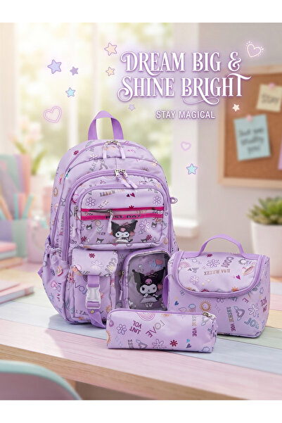 Shopiolog Girl's Primary School Orthopedic 3-Piece Set Pen Holder Lunch Bag 3...