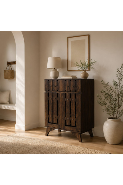 Palma homez خزانة احذية ماليزي ببابين خشب عالي الجودة 100×60×40 سم