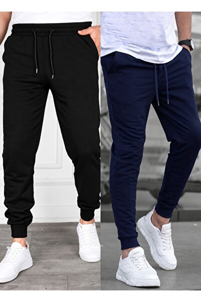 TORUK MAKTO Set of 2 Unisex Ribbed Leg Sweatpants Jogger Comfortable Fit Dail...