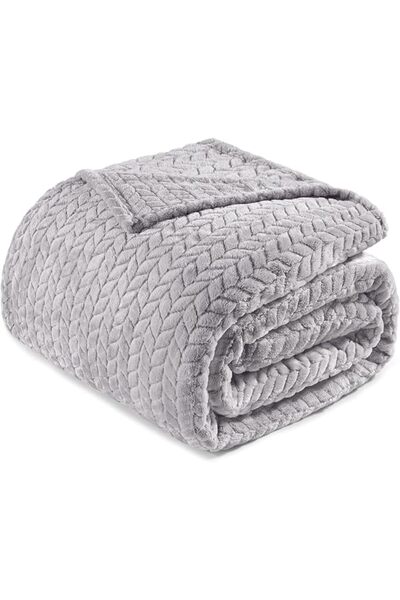 Exclusivo Mezcla Celadon Fleece Throw Blanket for Couch and Bed, 50x70 Inches...