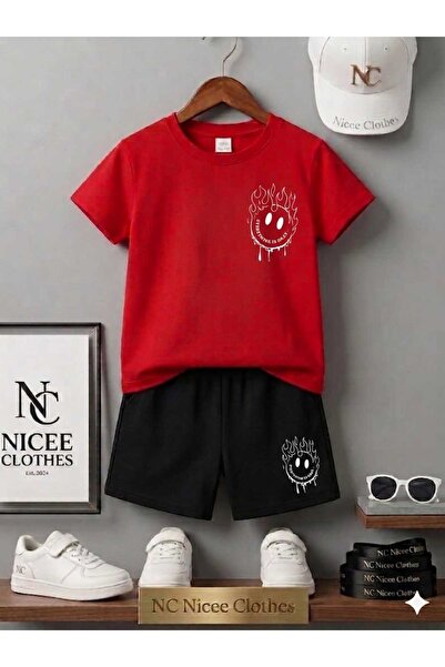 Leto Lykia Summer Children's T-Shirt Shorts Unisex (Flame Emoji Printed)