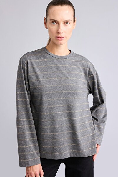 DeFacto Relax Fit Striped Crew Neck Long Sleeve T-Shirt I1569Ax26Au