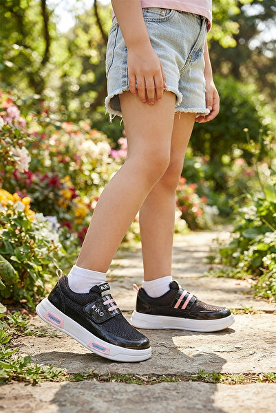 Kiko Kids Strap Simli Cırtlı Günlük Kız Çocuk Spor Ayakkabı