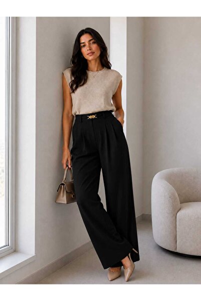 GİYİYORUM WOMEN HIGH WAIST PALAZZO PANTS